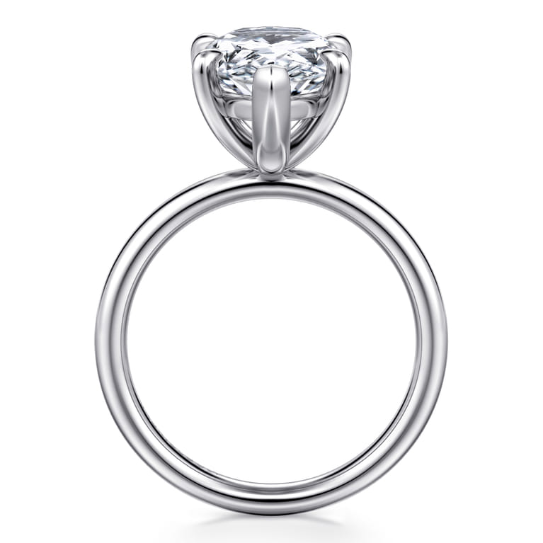 Unite - 14K White Gold Pear Shape Solitaire Diamond Engagement Ring - Shot 2