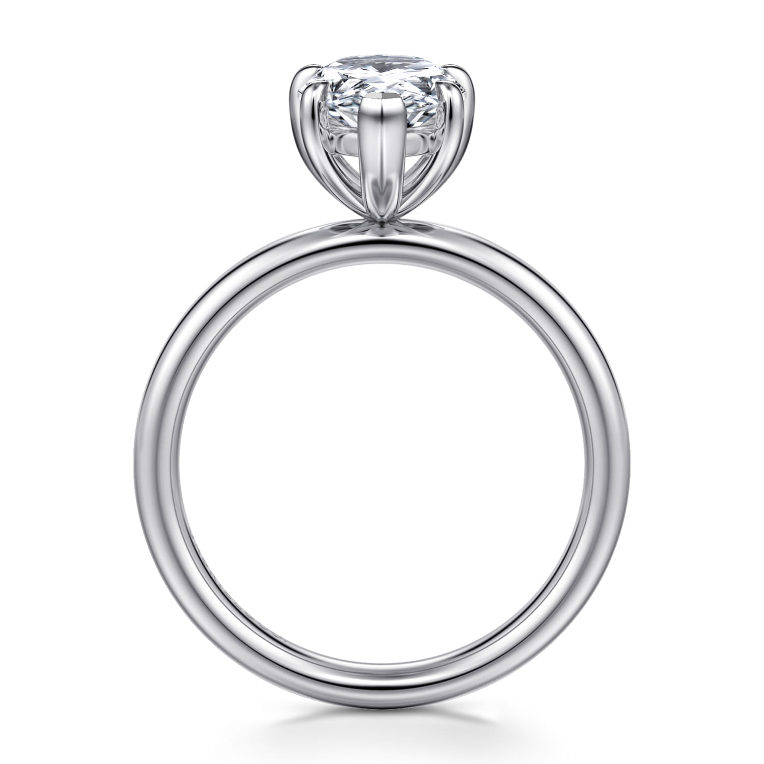 Unite - 14K White Gold Pear Shape Solitaire Diamond Engagement Ring - Shot 2