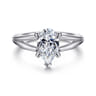 Annie - 14K White Gold Split Shank Pear Shape Diamond Engagement Ring