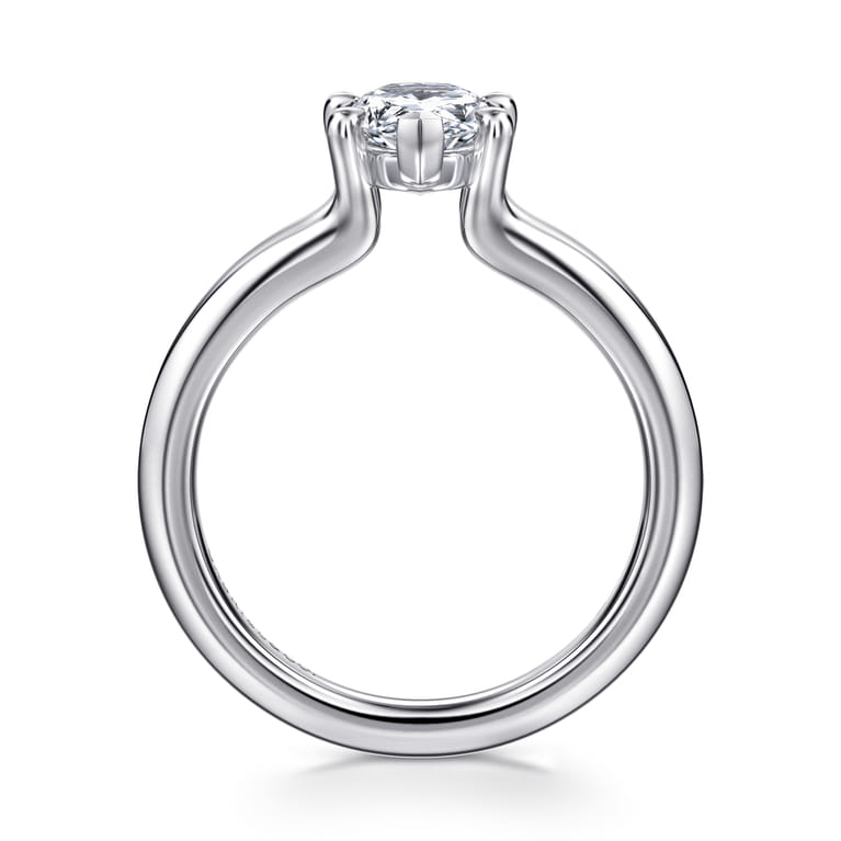 Annie - 14K White Gold Split Shank Pear Shape Diamond Engagement Ring - Shot 2