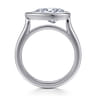 Zariah - 14K White Gold Pear Shape Bezel Set Solitaire Diamond Engagement Ring