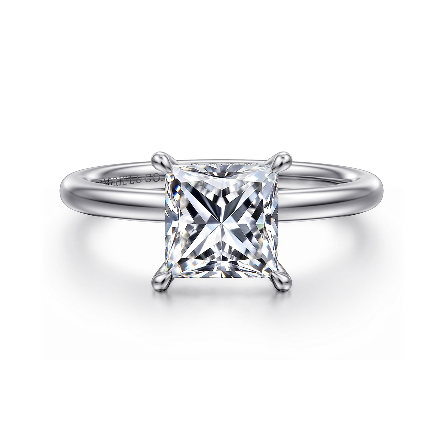 Cari - 14K White Gold Princess Diamond Engagement Ring - 0.06 ct - Shot 1