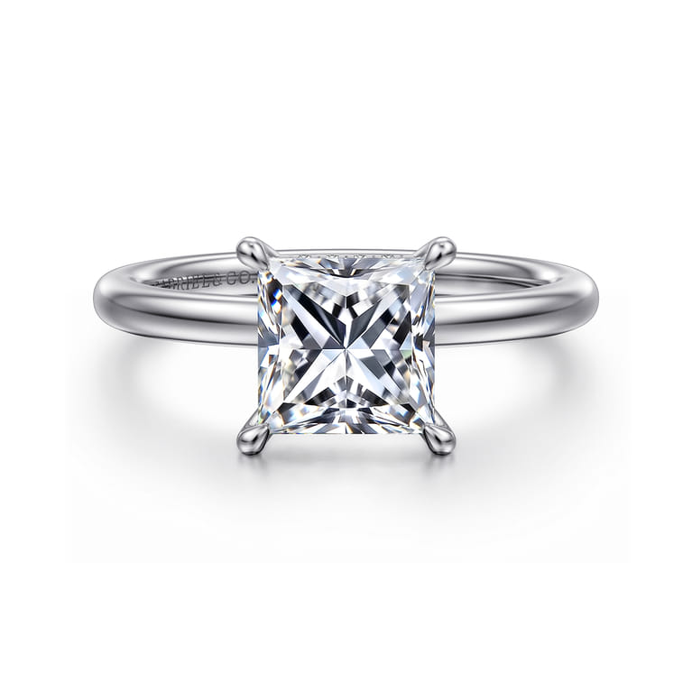 Cari - 14K White Gold Princess Diamond Engagement Ring - 0.06 ct - Shot 1