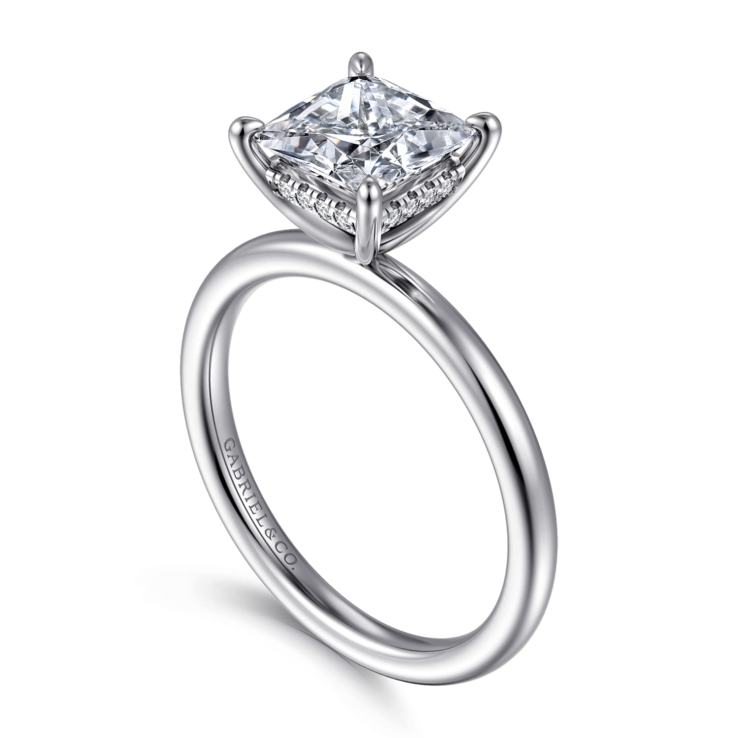 Cari - 14K White Gold Princess Diamond Engagement Ring - 0.06 ct - Shot 3