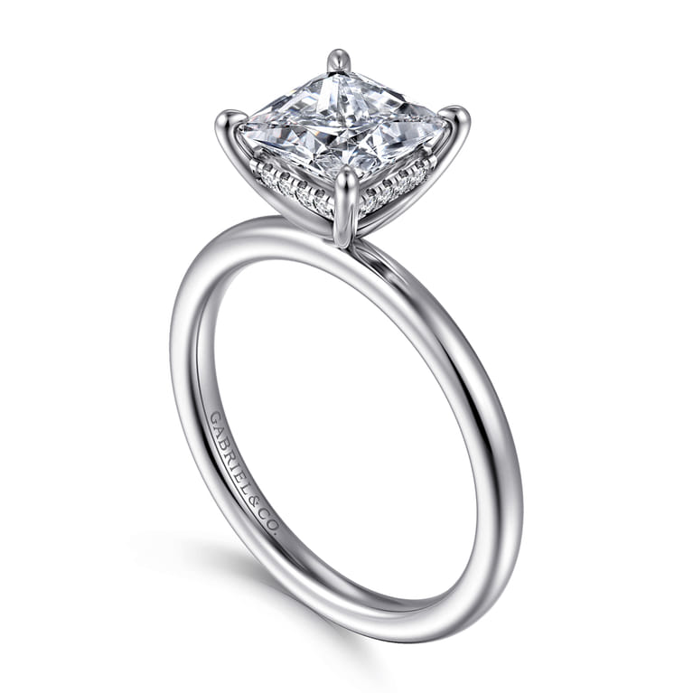 Cari - 14K White Gold Princess Diamond Engagement Ring - 0.06 ct - Shot 3