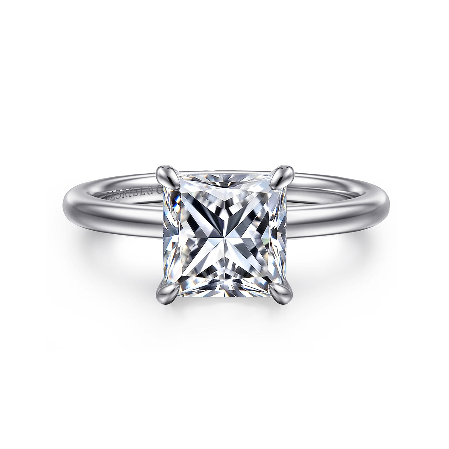 Cari - 14K White Gold Princess Diamond Engagement Ring - 0.07 ct - Shot 1