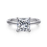 Cari - 14K White Gold Princess Diamond Engagement Ring - 0.07 ct