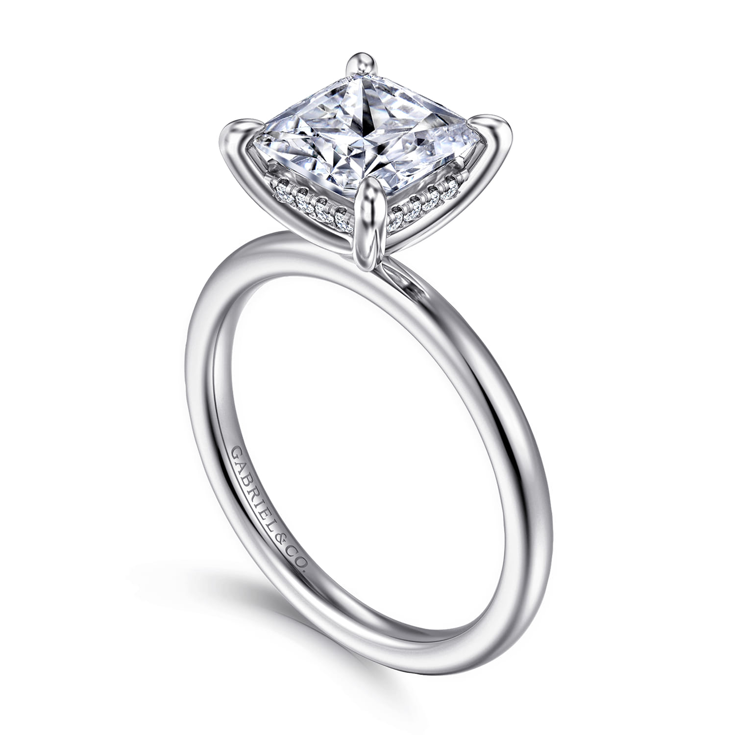 Cari - 14K White Gold Princess Diamond Engagement Ring - 0.07 ct - Shot 3