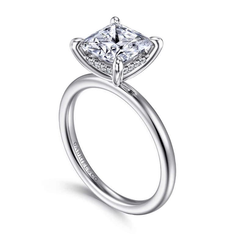 Cari - 14K White Gold Princess Diamond Engagement Ring - 0.07 ct - Shot 3