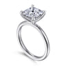 Cari - 14K White Gold Princess Diamond Engagement Ring - 0.07 ct