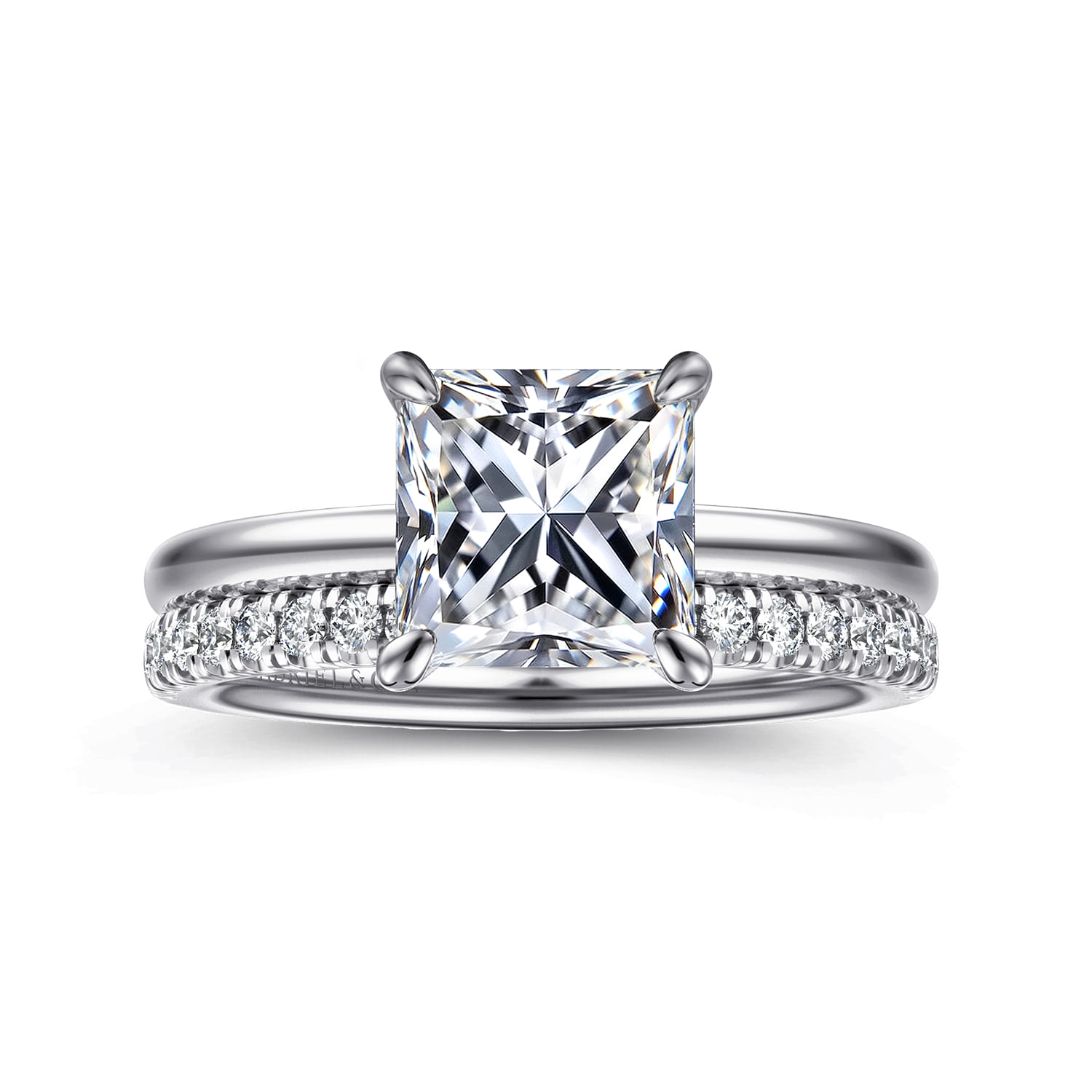 Cari - 14K White Gold Princess Diamond Engagement Ring - 0.07 ct - Shot 4