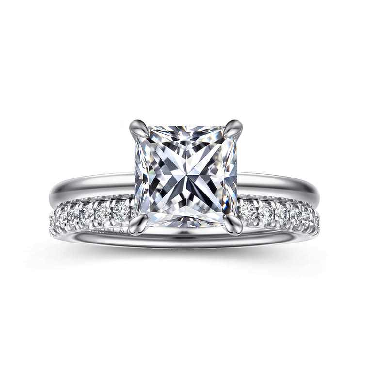 Cari - 14K White Gold Princess Diamond Engagement Ring - 0.07 ct - Shot 4