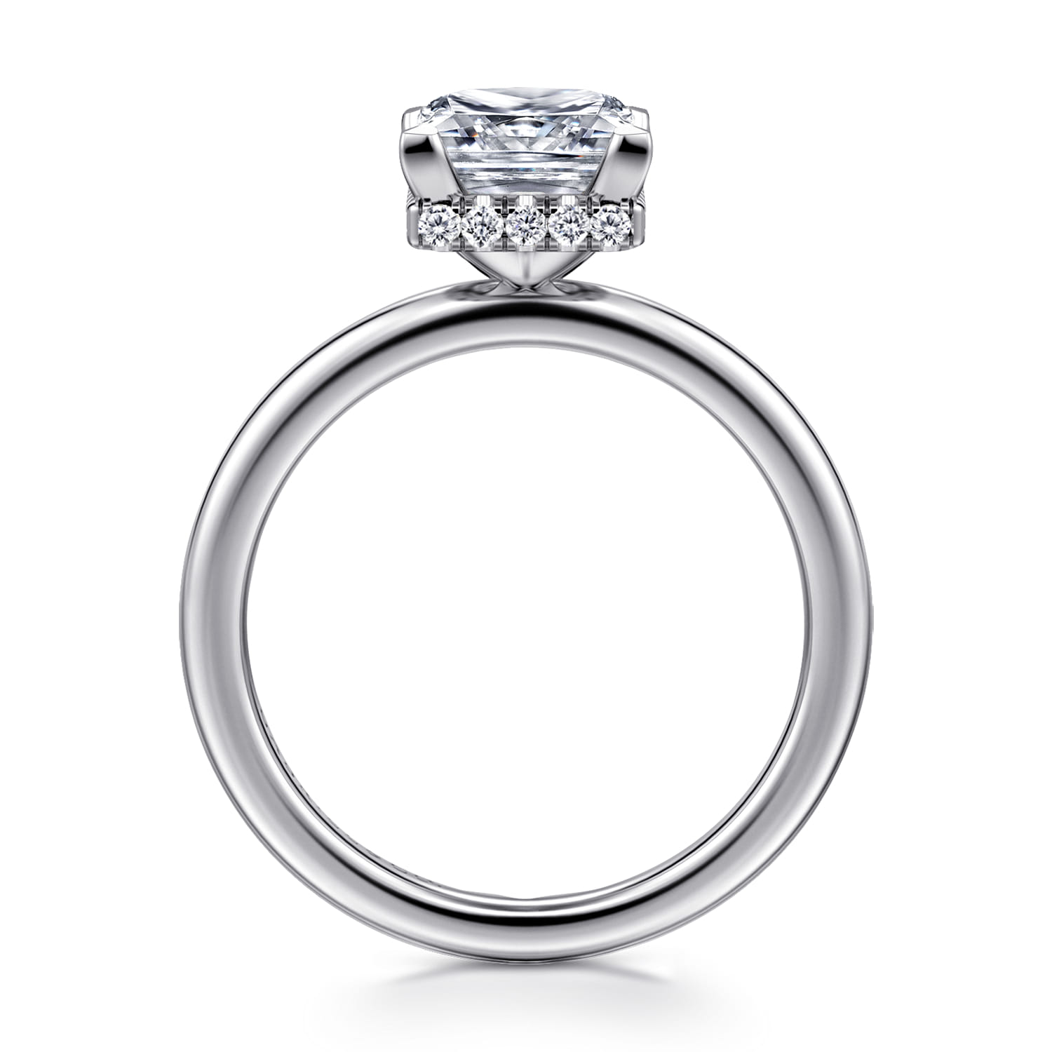 Rainah - 14K White Gold Princess Diamond Engagement Ring - 0.12 ct - Shot 2