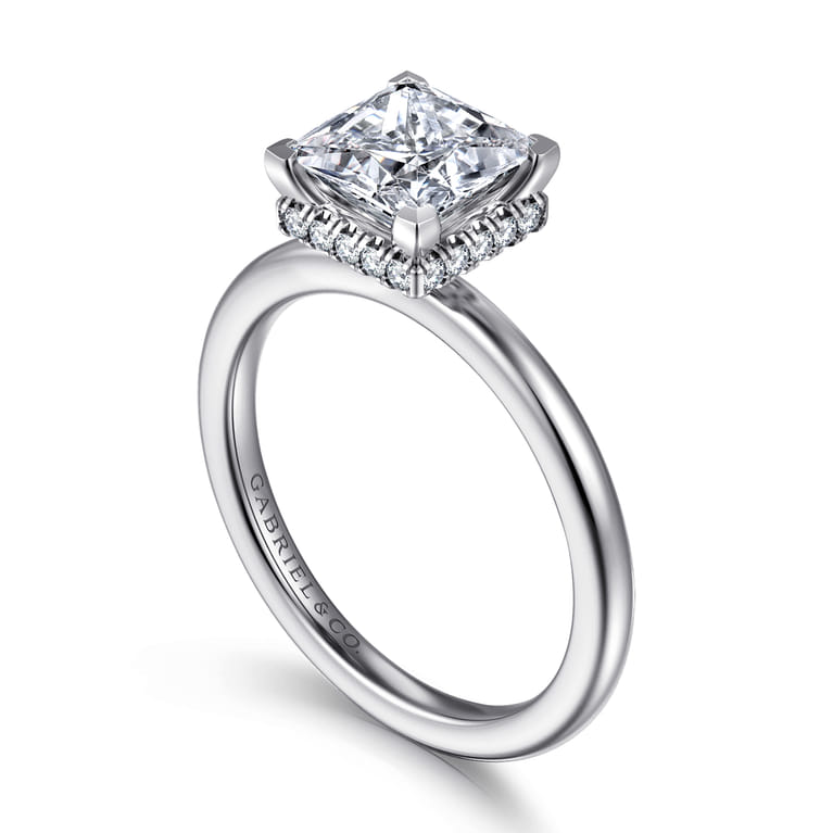 Rainah - 14K White Gold Princess Diamond Engagement Ring - 0.12 ct - Shot 3