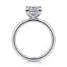 Ady - 14K White Gold Princess Hidden Halo Diamond Engagement Ring - 0.05 ct