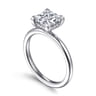 Ady - 14K White Gold Princess Hidden Halo Diamond Engagement Ring - 0.05 ct