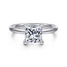 Daniele - 14K White Gold Princess Cut Solitaire Diamond Engagement Ring - 0.14 ct