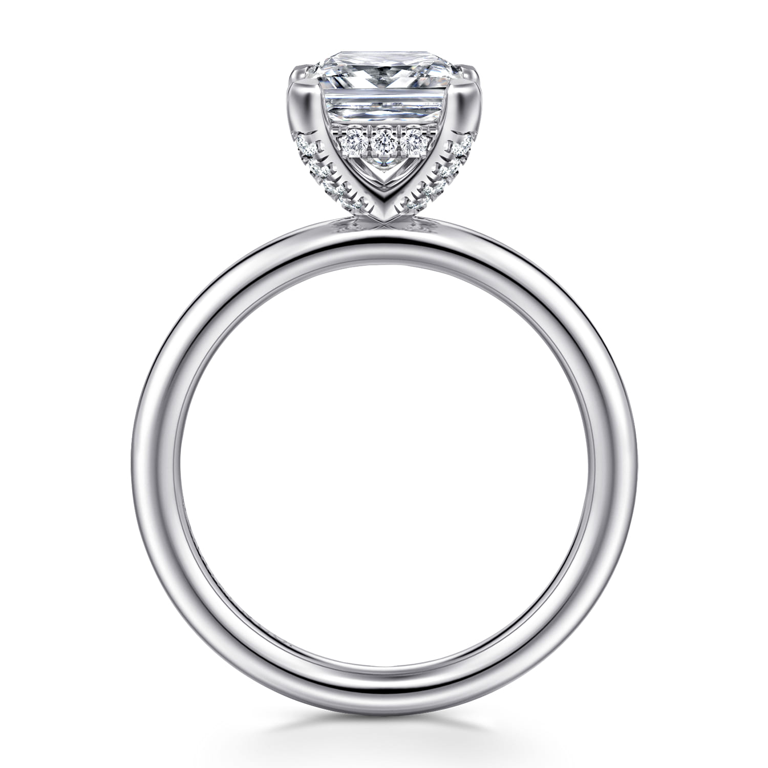 Daniele - 14K White Gold Princess Cut Solitaire Diamond Engagement Ring - 0.14 ct - Shot 2