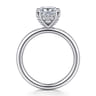 Daniele - 14K White Gold Princess Cut Solitaire Diamond Engagement Ring - 0.14 ct
