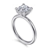 Daniele - 14K White Gold Princess Cut Solitaire Diamond Engagement Ring - 0.14 ct