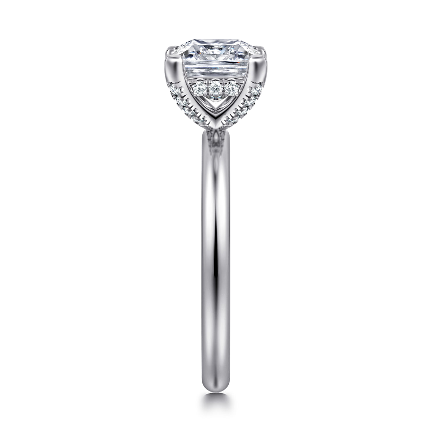 Daniele - 14K White Gold Princess Cut Solitaire Diamond Engagement Ring - 0.14 ct - Shot 4