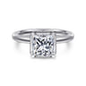Catallina - 14K White Gold Princess Bezel Prong Diamond Engagement Ring - 0.16 ct