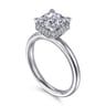 Catallina - 14K White Gold Princess Bezel Prong Diamond Engagement Ring - 0.16 ct
