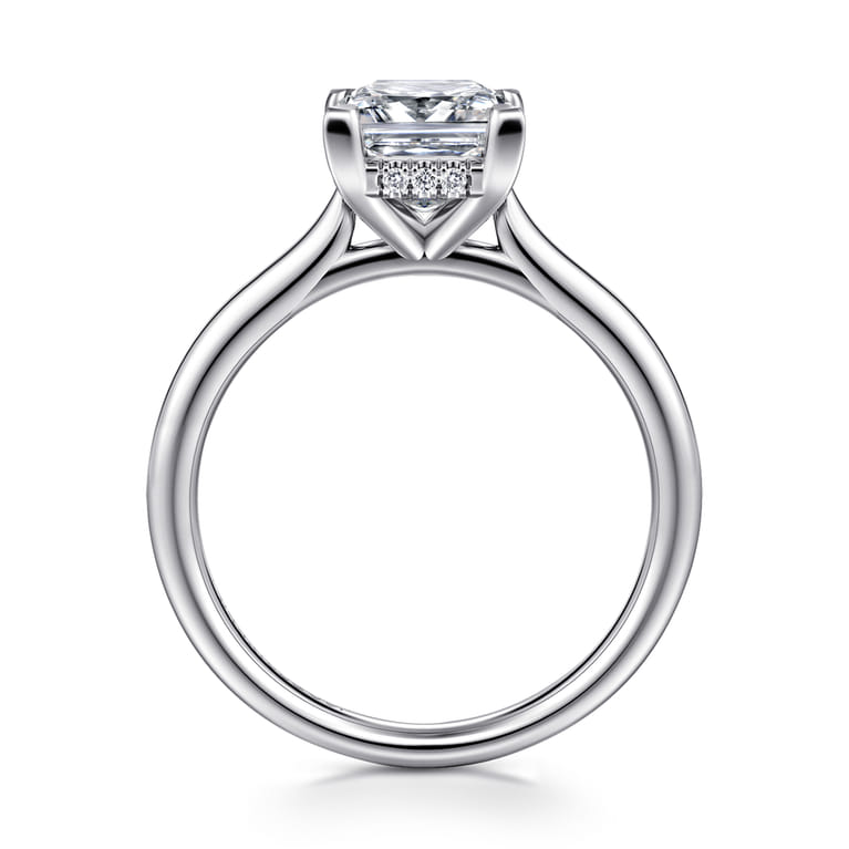 Aure - 14K White Gold Princess Cut Solitaire Diamond Engagement Ring - 0.05 ct - Shot 2