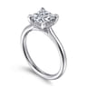 Aure - 14K White Gold Princess Cut Solitaire Diamond Engagement Ring - 0.05 ct