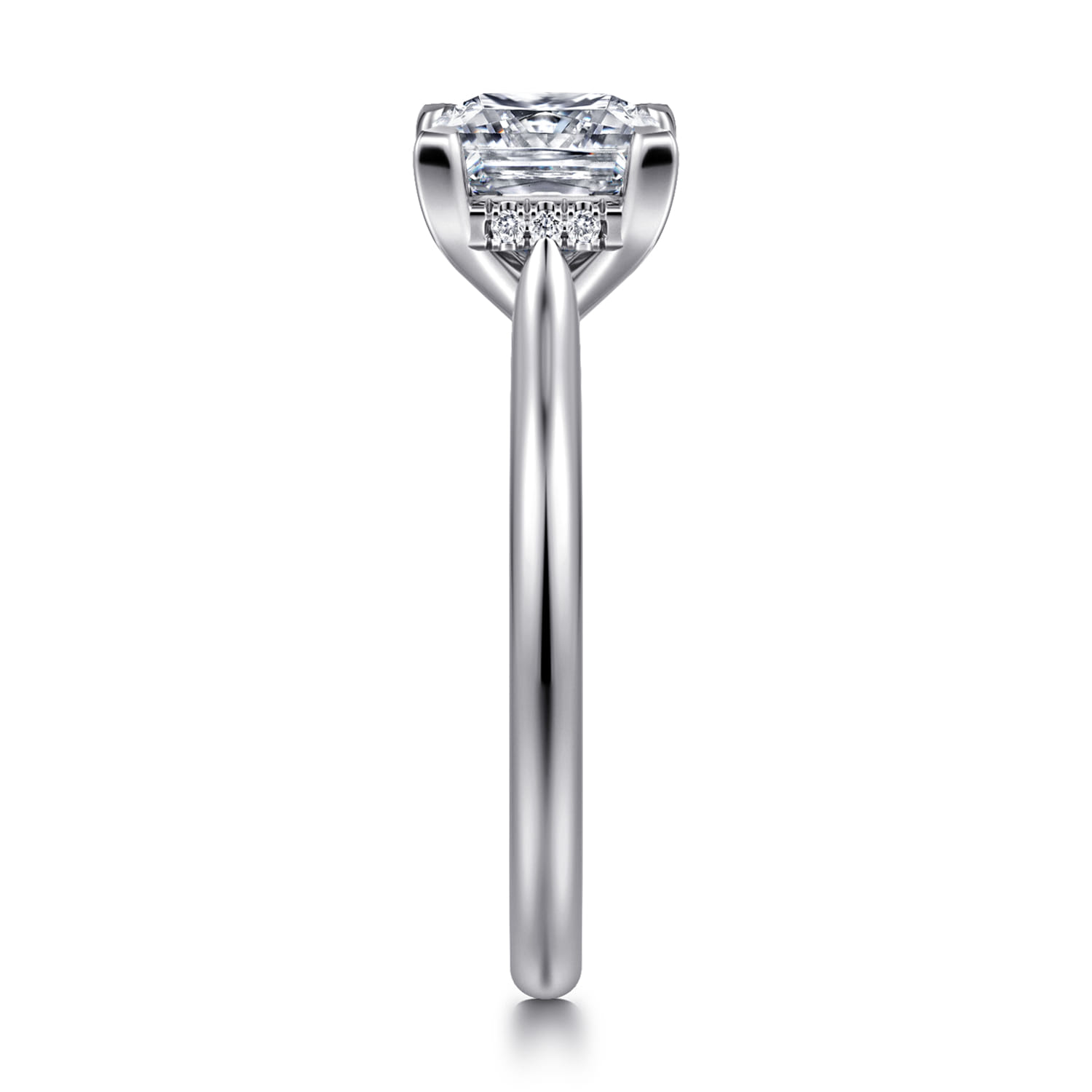 Aure - 14K White Gold Princess Cut Solitaire Diamond Engagement Ring - 0.05 ct - Shot 4