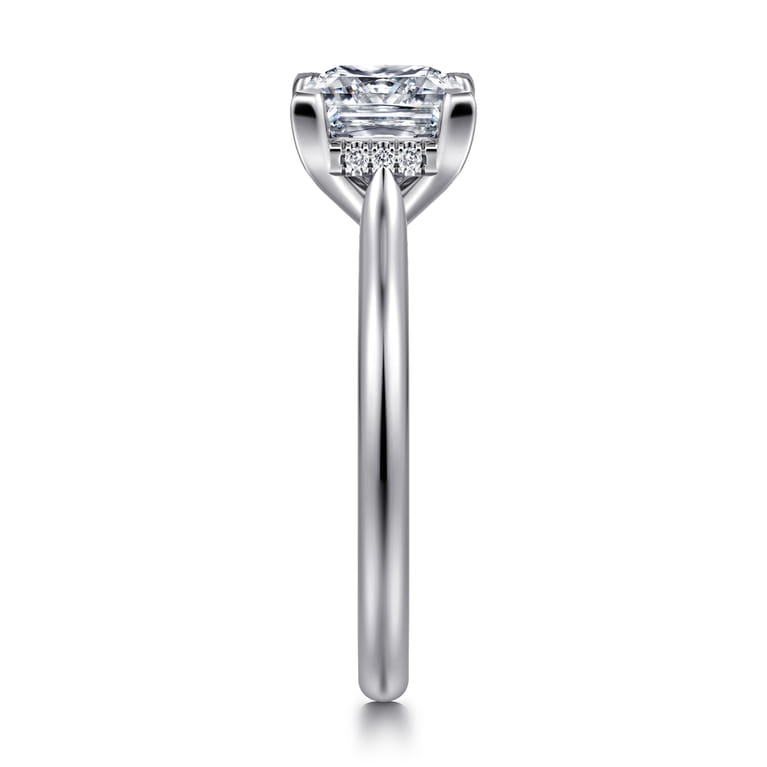 Aure - 14K White Gold Princess Cut Solitaire Diamond Engagement Ring - 0.05 ct - Shot 4