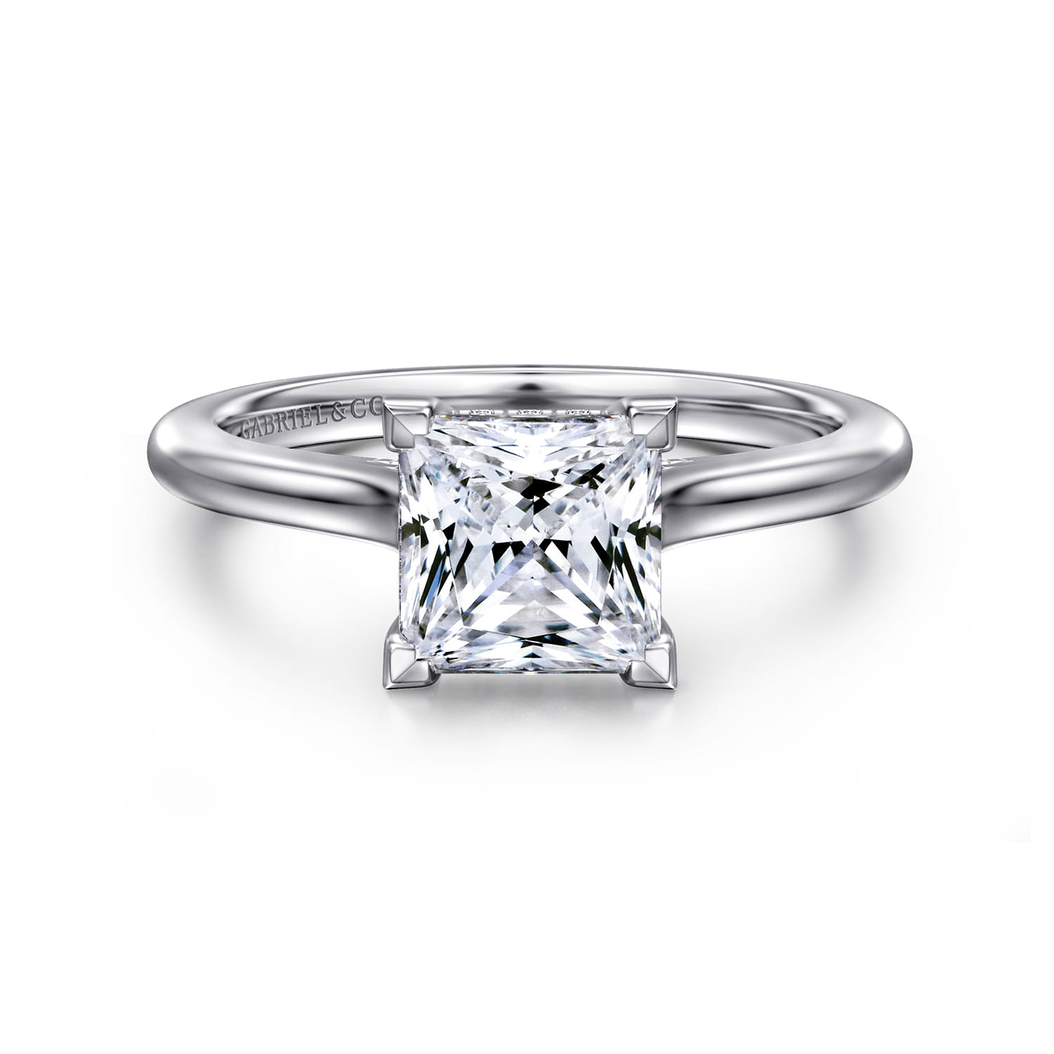 Ericka - 14K White Gold Princess Cut Diamond Engagement Ring - 0.12 ct - Shot 1