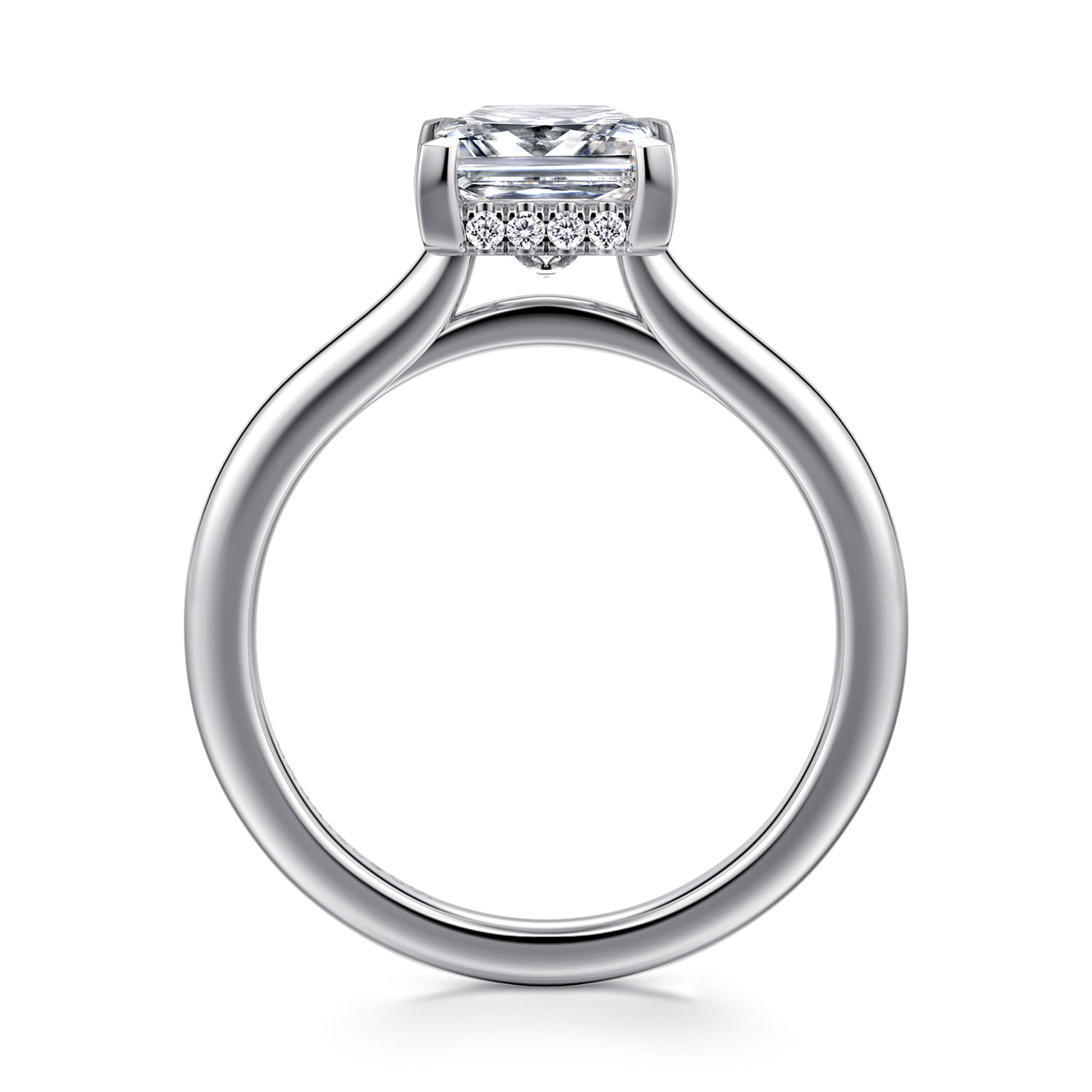 Aldon - 14K White Gold Princess Diamond Engagement Ring - 0.08 ct - Shot 2