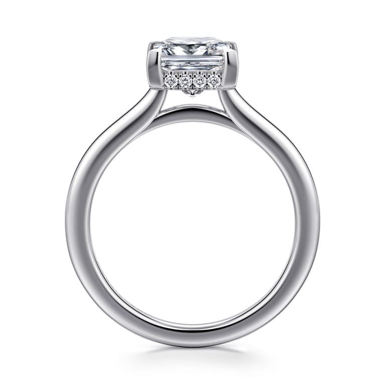 Aldon - 14K White Gold Princess Diamond Engagement Ring - 0.08 ct - Shot 2