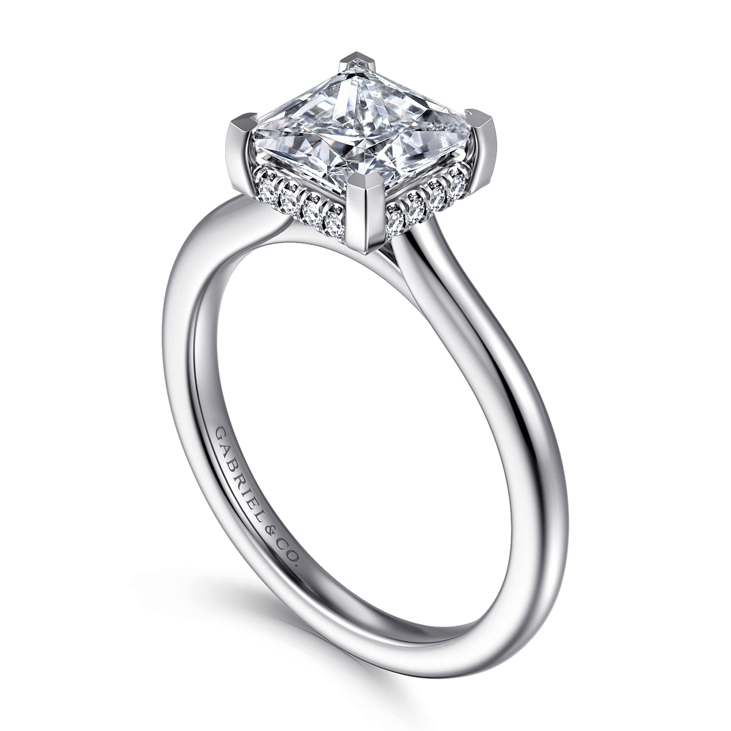 Aldon - 14K White Gold Princess Diamond Engagement Ring - 0.08 ct - Shot 3