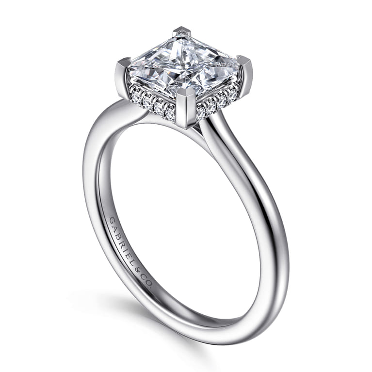 Aldon - 14K White Gold Princess Diamond Engagement Ring - 0.08 ct - Shot 3