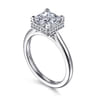 Reece - 14K White Gold Princess Cut Bezel Prong Diamond Engagement Ring - 0.09 ct