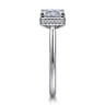 Reece - 14K White Gold Princess Cut Bezel Prong Diamond Engagement Ring - 0.09 ct