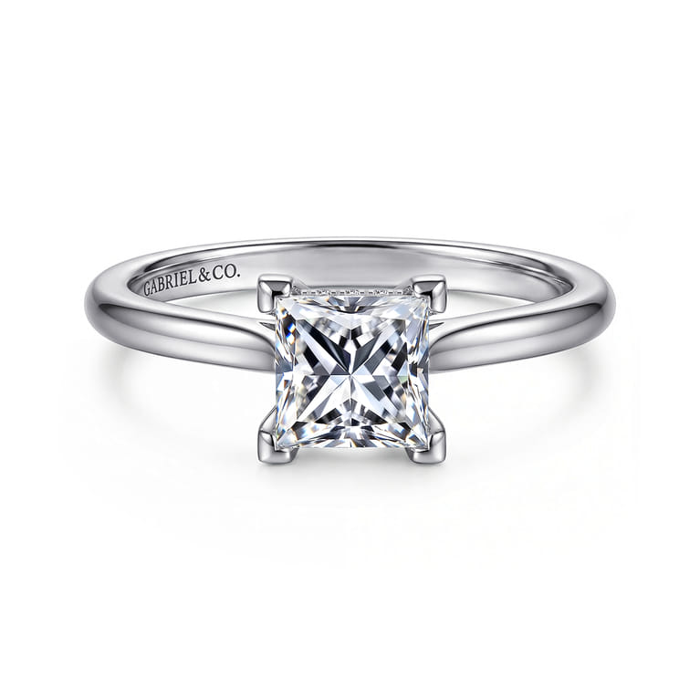 14K White Gold Diamond Engagement Ring - 0.06 ct - Shot 1