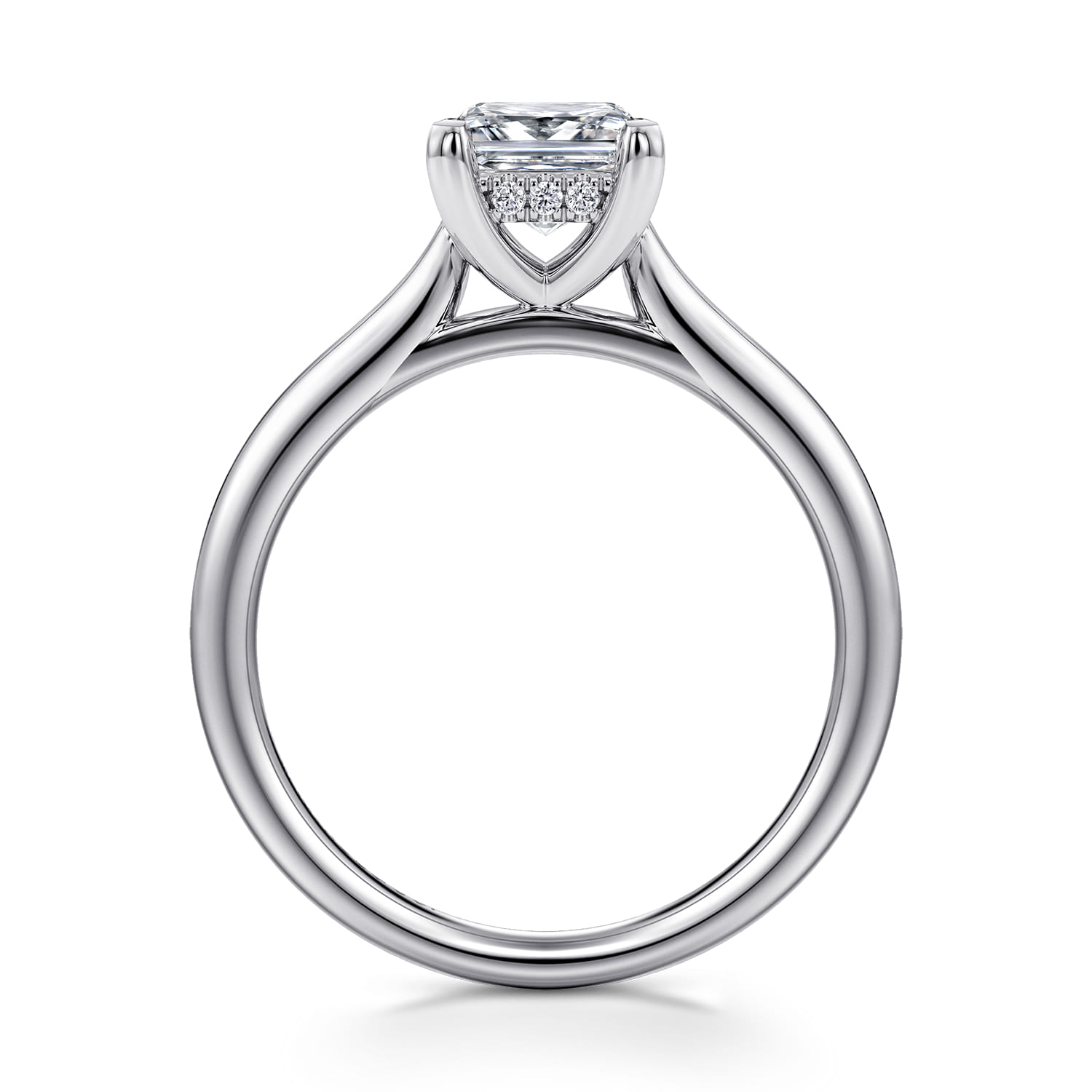 14K White Gold Diamond Engagement Ring - 0.06 ct - Shot 2