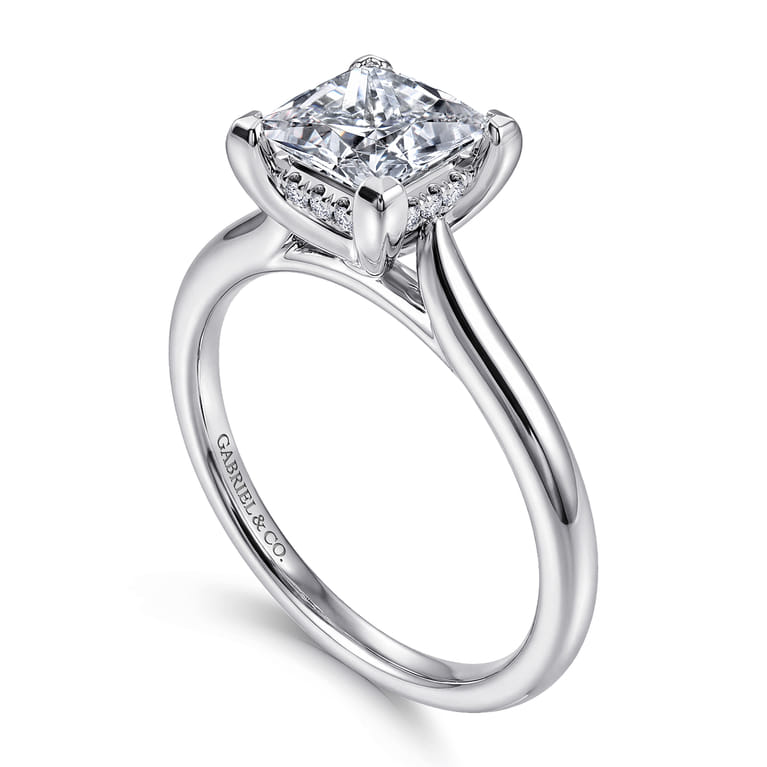 14K White Gold Diamond Engagement Ring - 0.06 ct - Shot 3