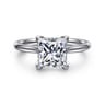 Azucena - 14K White Gold Princess Cut Solitaire Diamond Engagement Ring - 0.05 ct