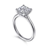 Azucena - 14K White Gold Princess Cut Solitaire Diamond Engagement Ring - 0.05 ct
