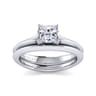 Ellis - 14K White Gold Princess Cut Diamond Engagement Ring