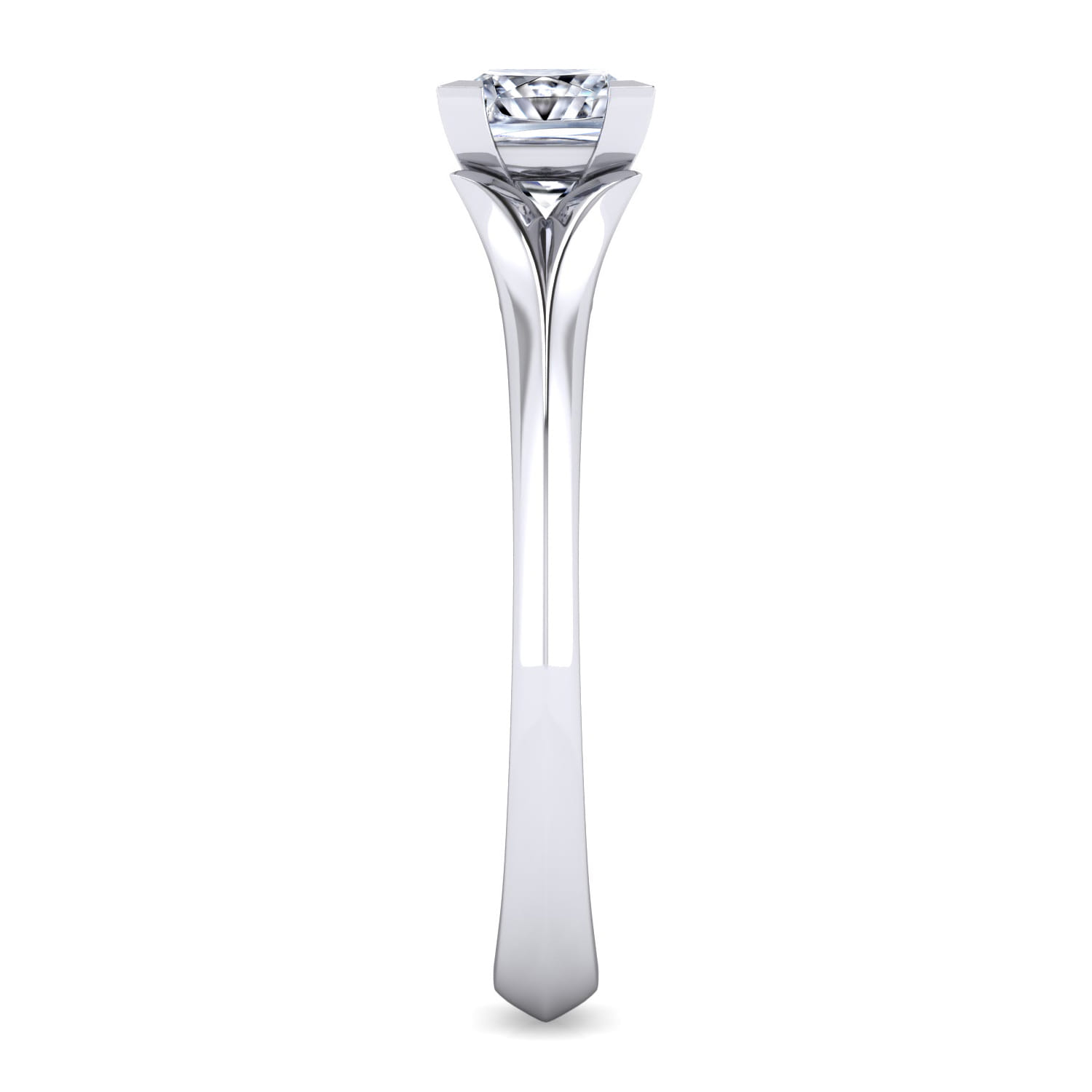 Ellis - 14K White Gold Princess Cut Diamond Engagement Ring - Shot 5