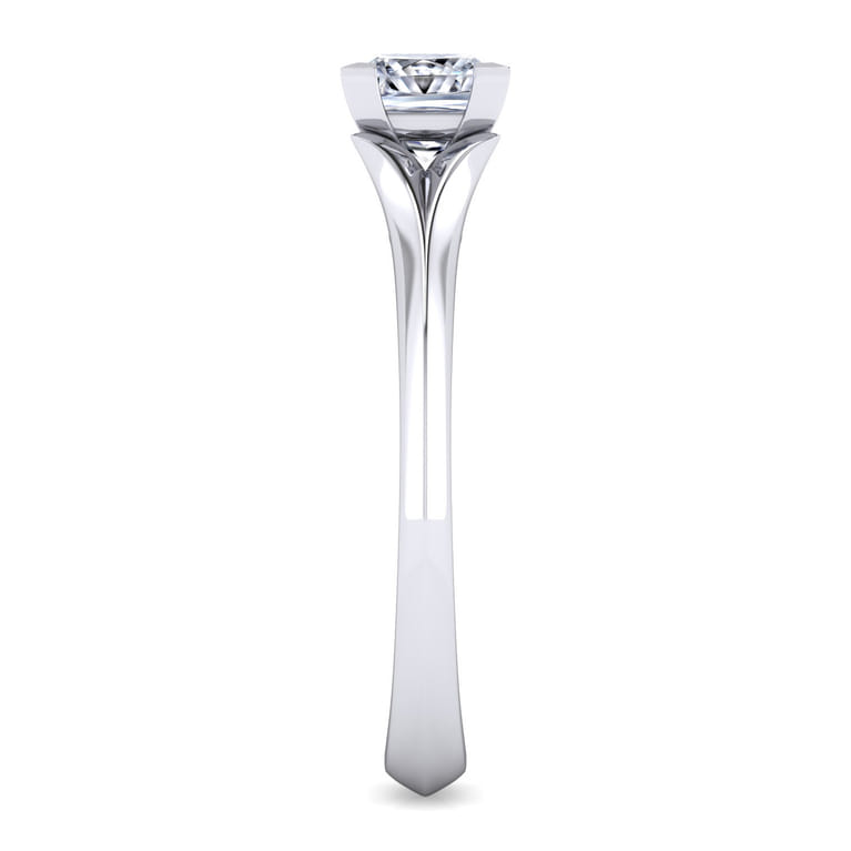 Ellis - 14K White Gold Princess Cut Diamond Engagement Ring - Shot 5