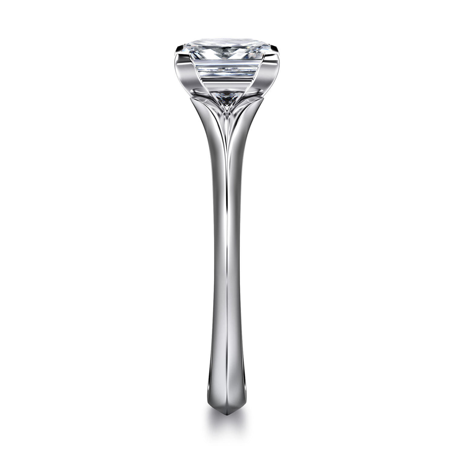 Ellis - 14K White Gold Princess Cut Diamond Engagement Ring - Shot 4