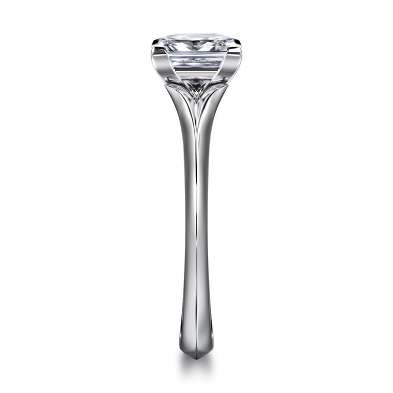 Ellis - 14K White Gold Princess Cut Diamond Engagement Ring - Shot 4