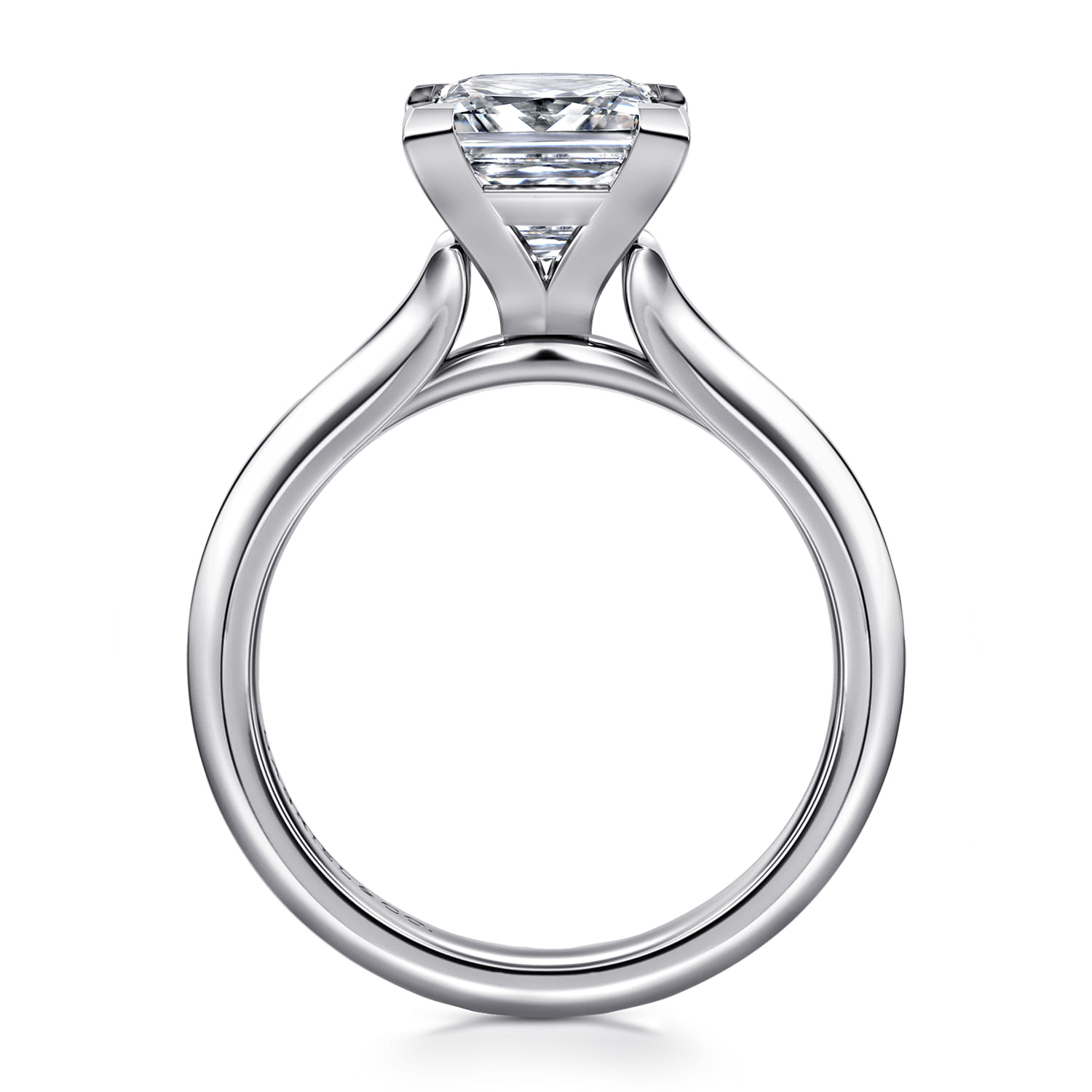 Ellis - 14K White Gold Princess Cut Diamond Engagement Ring - Shot 2