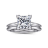 Ellis - 14K White Gold Princess Cut Diamond Engagement Ring